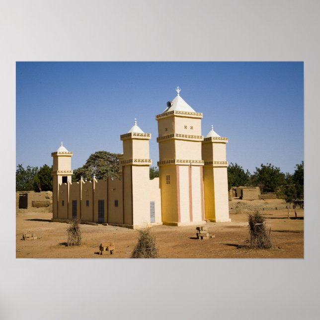 Mali, Bamako Mosque, Bamako-Djenne Road Poster (Front)