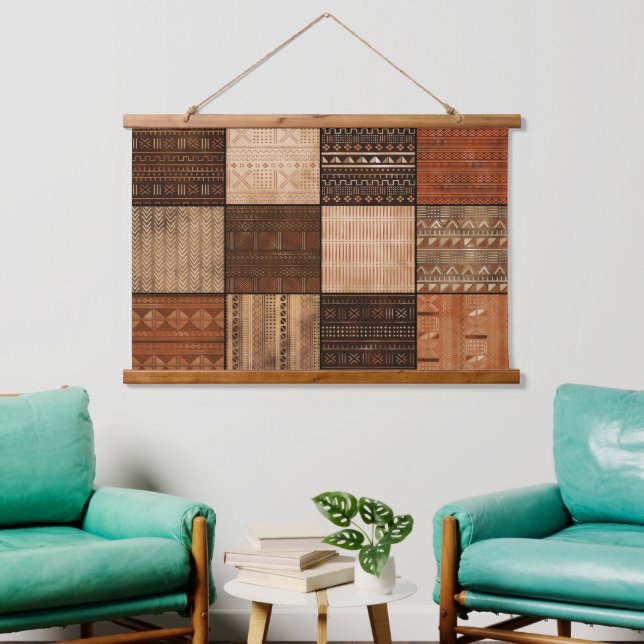 Mali Bogolan Pattern Hanging Tapestry (Living Room)