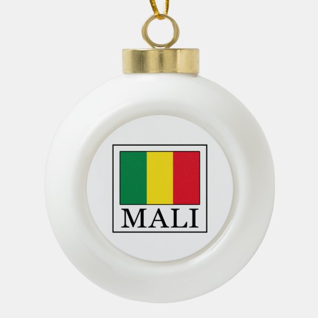 Mali Ceramic Ball Christmas Ornament (Front)