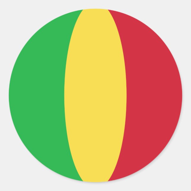 Mali Fisheye Flag Sticker (Front)