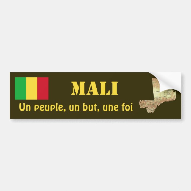 Mali Flag + Map Bumper Sticker (Front)