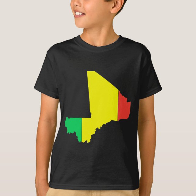 Mali flag map T-Shirt (Front)