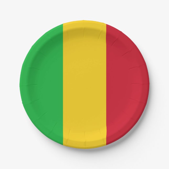 Mali Flag Paper Plate (Front)