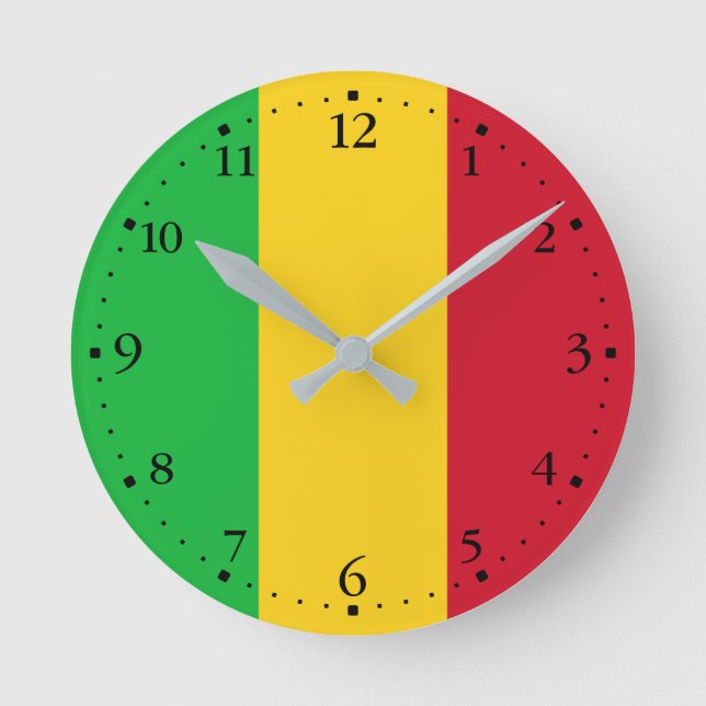 Mali Flag Round Clock (Front)