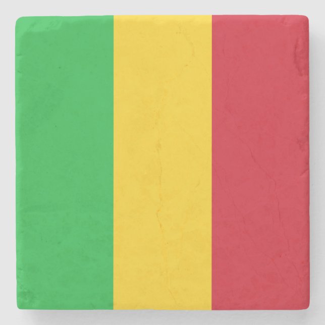 Mali Flag Stone Coaster (Front)