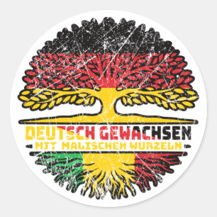Mali Malisch Deutsch Baum Wurzel Classic Round Sticker