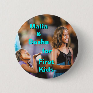Malia and Sasha Obama for First Kids Button