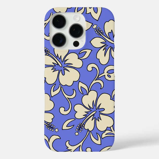 Malia Hibiscus Hawaiian Floral Periwinkle Case-Mate iPhone Case (Back)