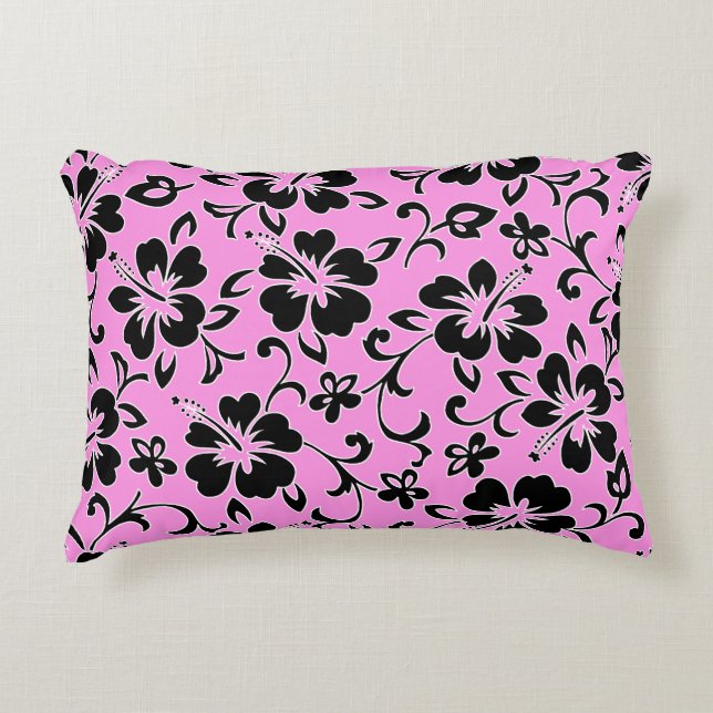 Malia Hibiscus Hawaiian Pareau Print Decorative Cushion (Front)
