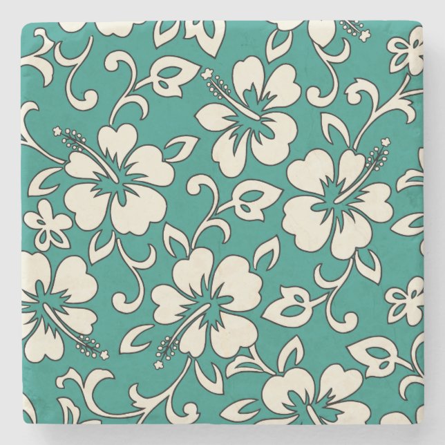 Malia Hibiscus Hawaiian Tiki Bar Coasters (Front)