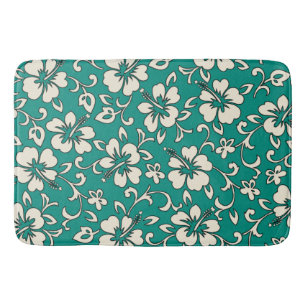 Malia Hibiscus Hawaiian Tropical Bath Mat