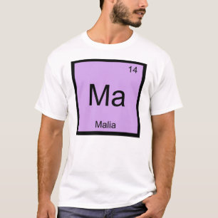Malia Name Chemistry Element Periodic Table T-Shirt