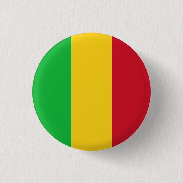 Malian Flag, Flag of Mali 3 Cm Round Badge (Front)