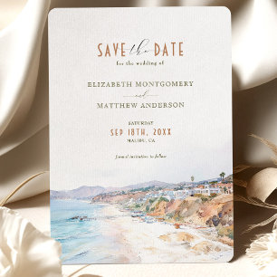 Malibu Beach CA Save the Date Invitation