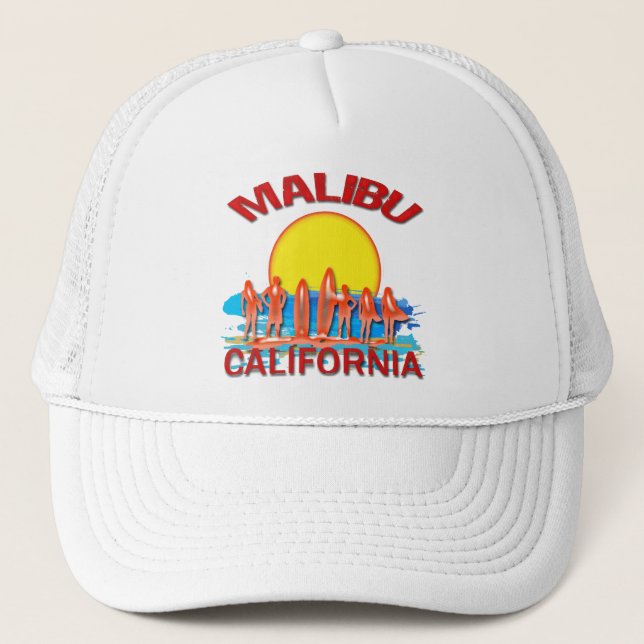 MALIBU BEACH CALIFORNIA TRUCKER HAT (Front)