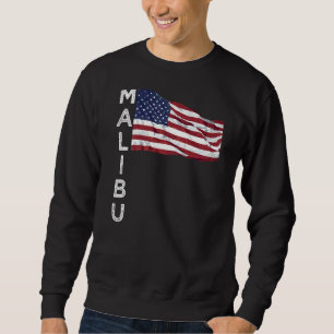 Malibu Beach California Usa Flag American Los Ange Sweatshirt