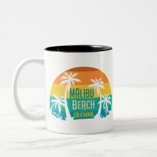 Malibu Beach Retro Two-Tone Coffee Mug