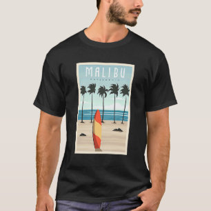 Malibu Beach Retro Vintage   Malibu Surf Board T-Shirt