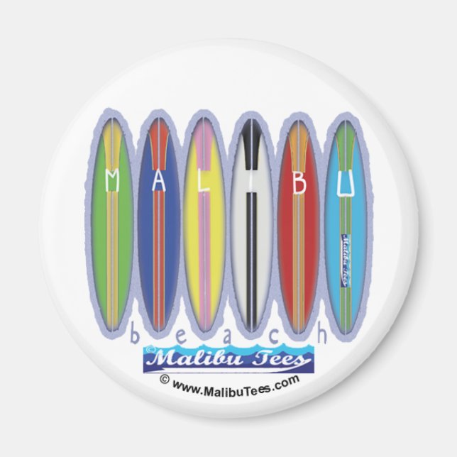 Malibu Beach Surfboards Magnet (Front)
