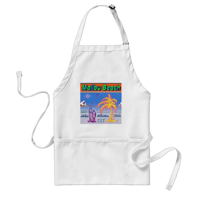 "Malibu Beach" Surfer Apron (Front)