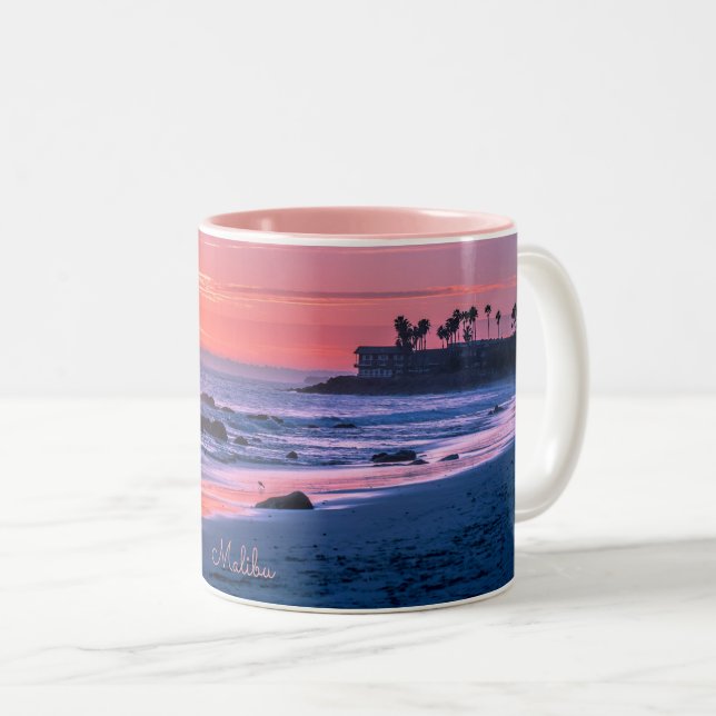 Malibu, CA picturesque photo Two-Tone Coffee Mug (Front Right)