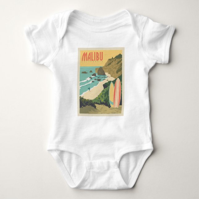 Malibu, California Baby Bodysuit (Front)
