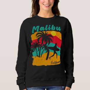 Malibu California Beach Scenery With Female Surfer Sweatshirt