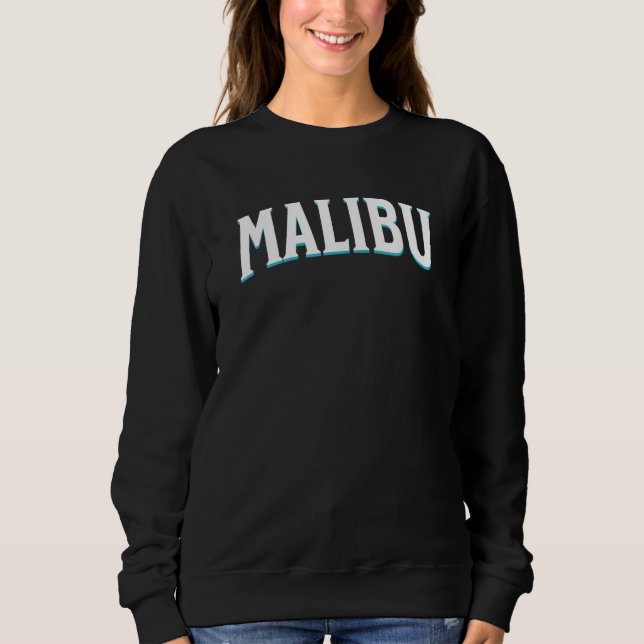 Malibu California Ca Sunset Beach Varsity Letter P Sweatshirt (Front)