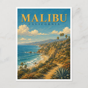 Malibu California Coastal Cliffs GeoSaga Postcard