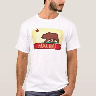 Malibu California guys state flag tee
