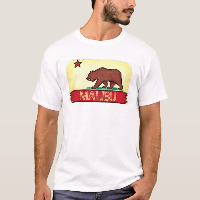 Malibu California guys state flag tee (Front)
