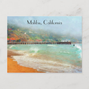 Malibu California Pier Surfrider Beach Postcard