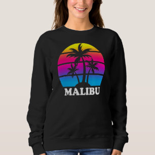 Malibu California Retro Palm Tree Sunset Vacation  Sweatshirt