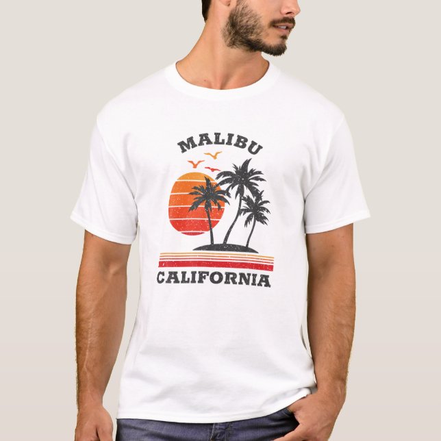 Malibu California Retro Souvenir Gift T-Shirt (Front)