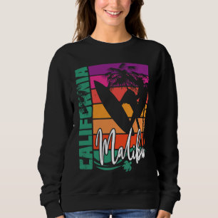 Malibu California Retro Sunset Beach Surfer Surfin Sweatshirt