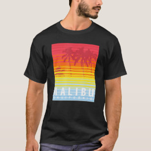 Malibu California Retro Sunset Palm Trees T-Shirt
