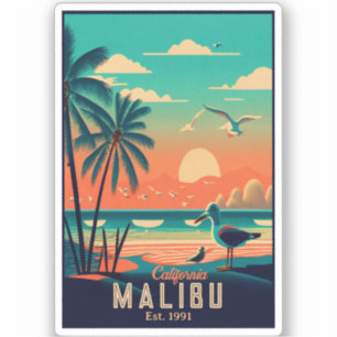 Malibu California Retro Sunset Souvenirs 1950s