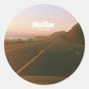 Malibu, California Road Trip Classic Round Sticker