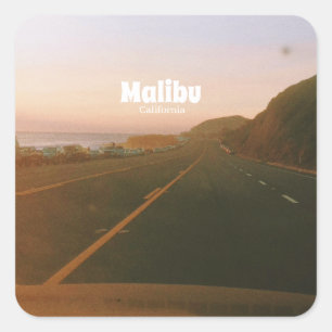 Malibu, California Road Trip  Square Sticker