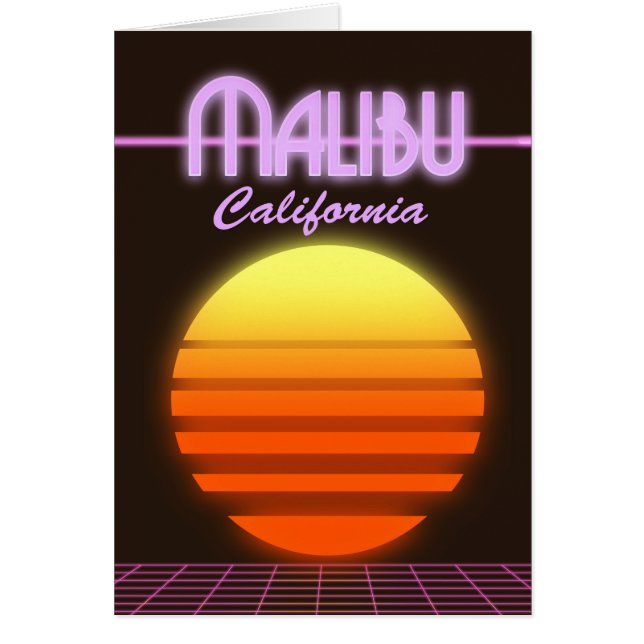 Malibu California sunset travel poster (Front)