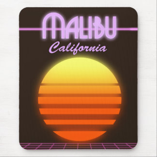 Malibu California sunset travel poster Mouse Pad