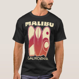 MALIBU CALIFORNIA Surfing Vintage Surfboards Retro T-Shirt