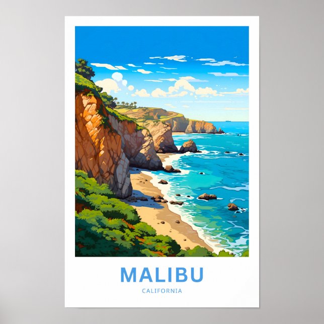 Malibu California Travel Print (Front)