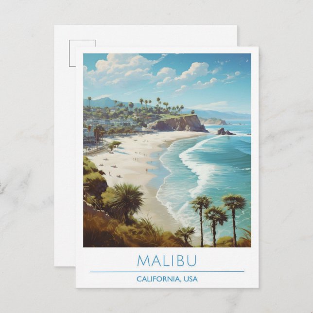 Malibu California USA Vintage Travel  Postcard (Front/Back)