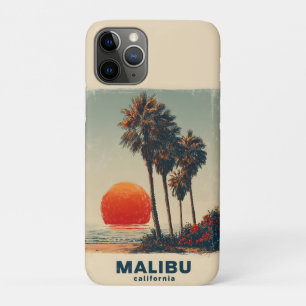Malibu California Vintage Travel Poster iPhone 11 Pro Case
