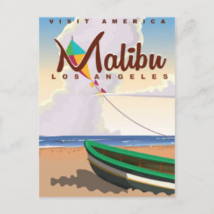 Malibu California Vintage Travel Poster Postcard
