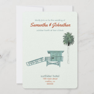 Malibu, California wedding   Invitation
