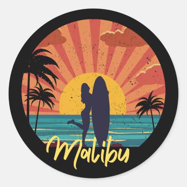 Malibu Classic Round Sticker (Front)