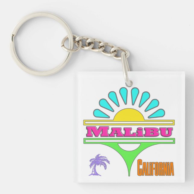 "Malibu Colourful 1" Keychain (Front)