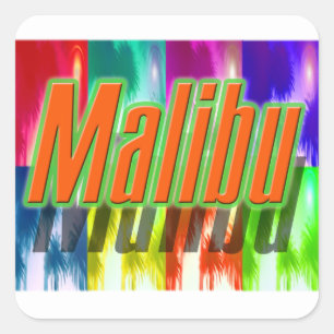 "Malibu" Colourful Palms Sticker